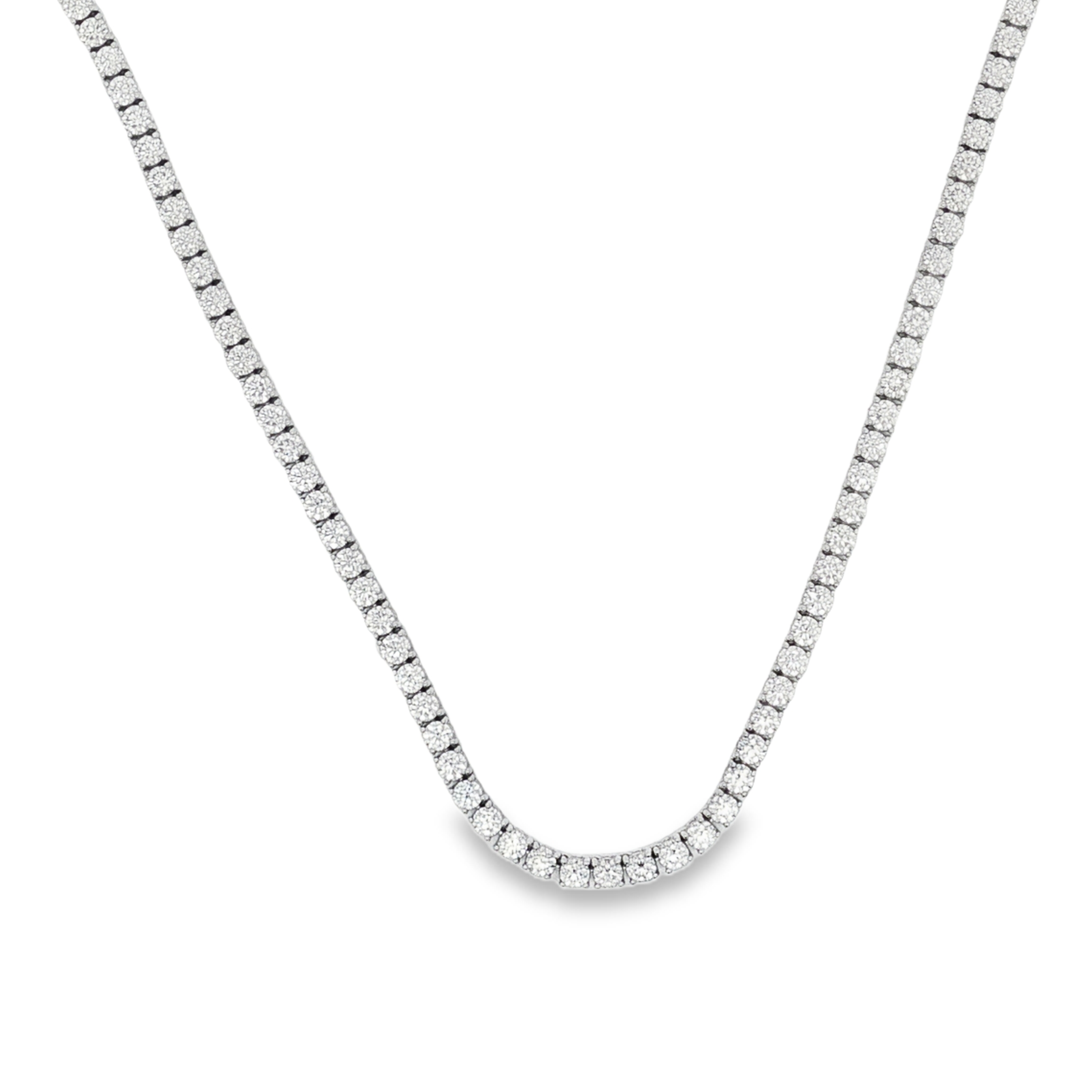 18K White Gold Diamond Riviera Necklace