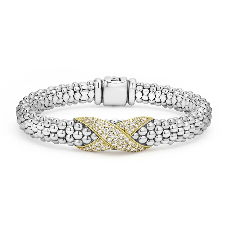 LAGOS Sterling Silver and 18K Yellow Gold Embrace Diamond 