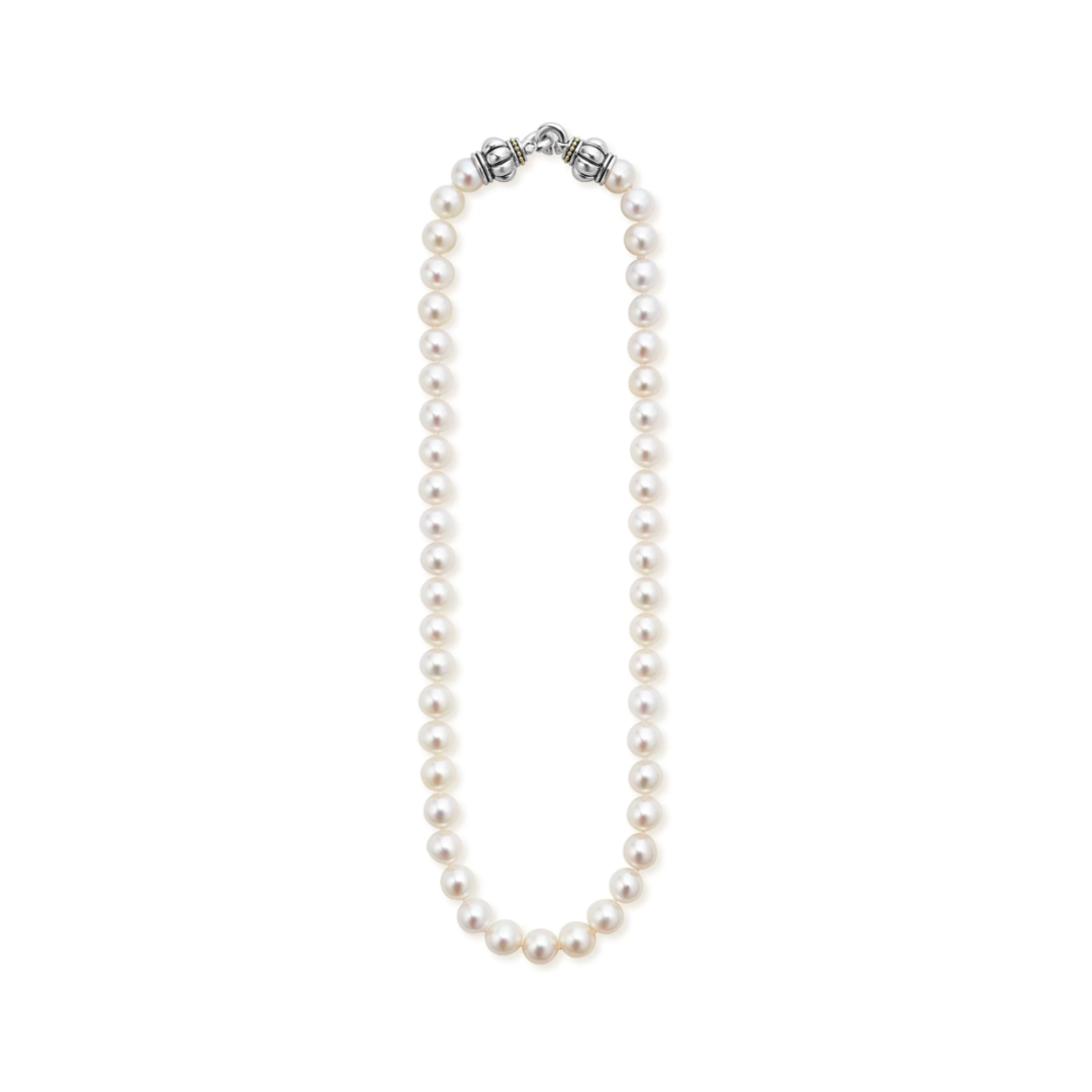 LAGOS Sterling Silver and 18K Yellow Gold Cultured Freshwater Pearl Necklace