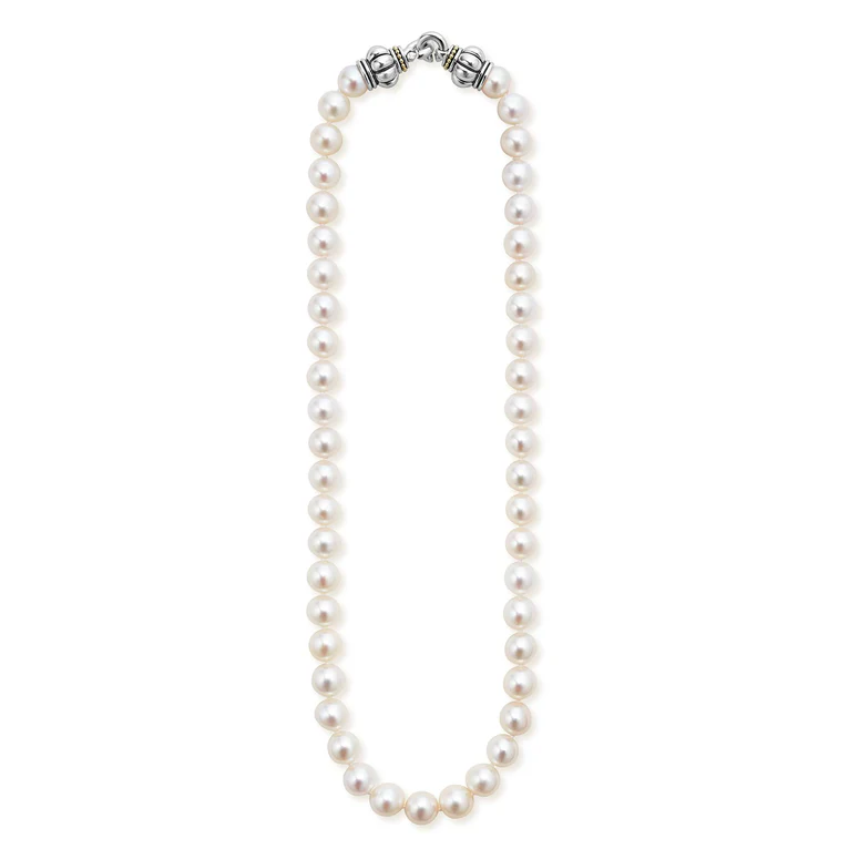 LAGOS Sterling Silver and 18K Yellow Gold Cultured Freshwater Pearl Necklace