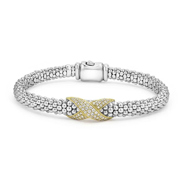 LAGOS Sterling Silver and 18K Yellow Gold Embrace Diamond 