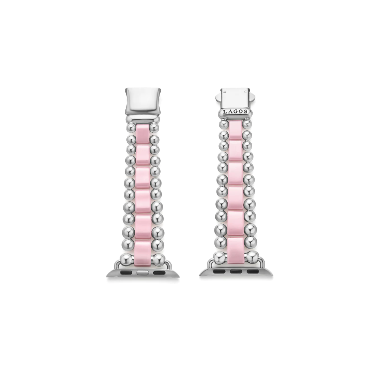 LAGOS Stainless Steel and Pink Ceramic Smart Caviar Watch Bracelet