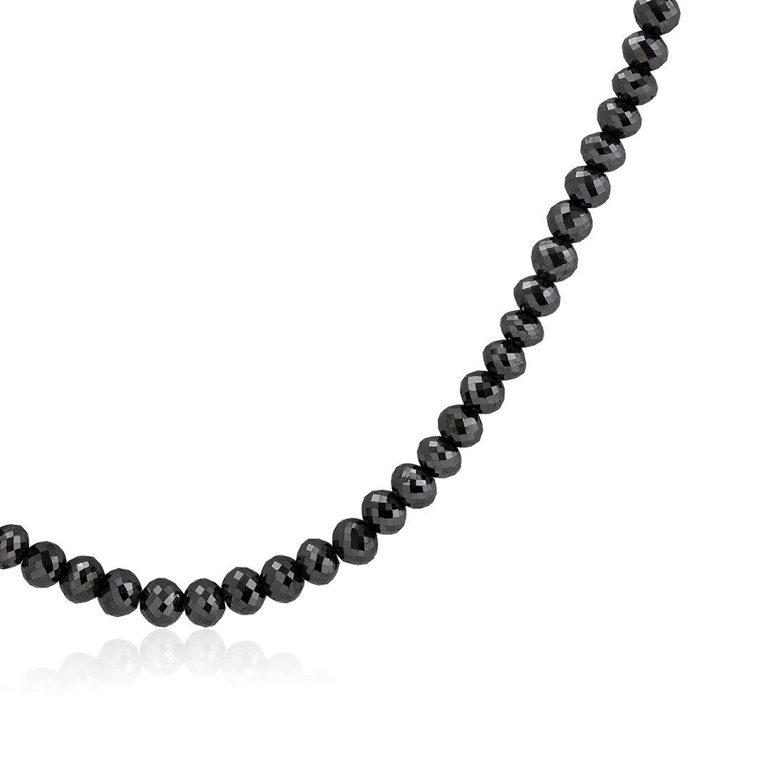 14W 138.10TW 4.5MM BLACK DIA 152 BEAD NECKLACE 25" - 6064