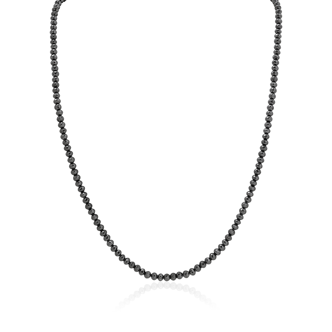 14W 138.10TW 4.5MM BLACK DIA 152 BEAD NECKLACE 25