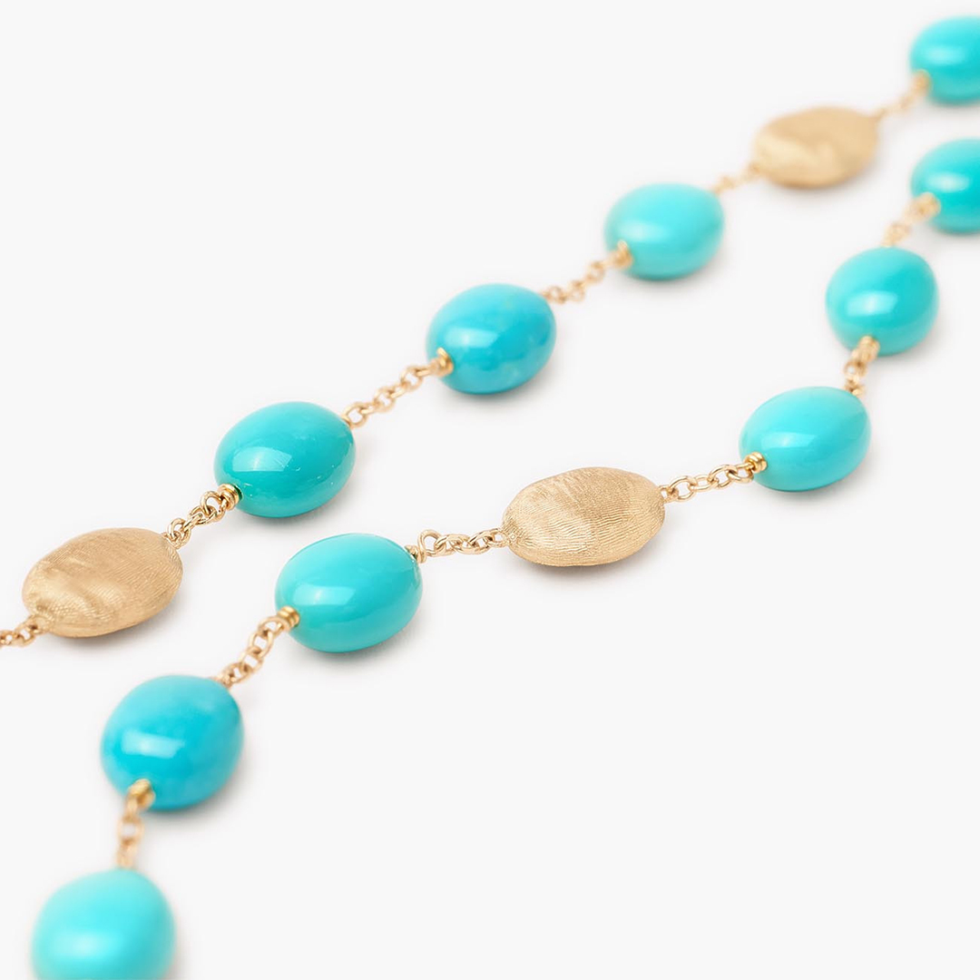 Marco Bicego 18K Yellow Gold Siviglia Turquoise Bead Necklace