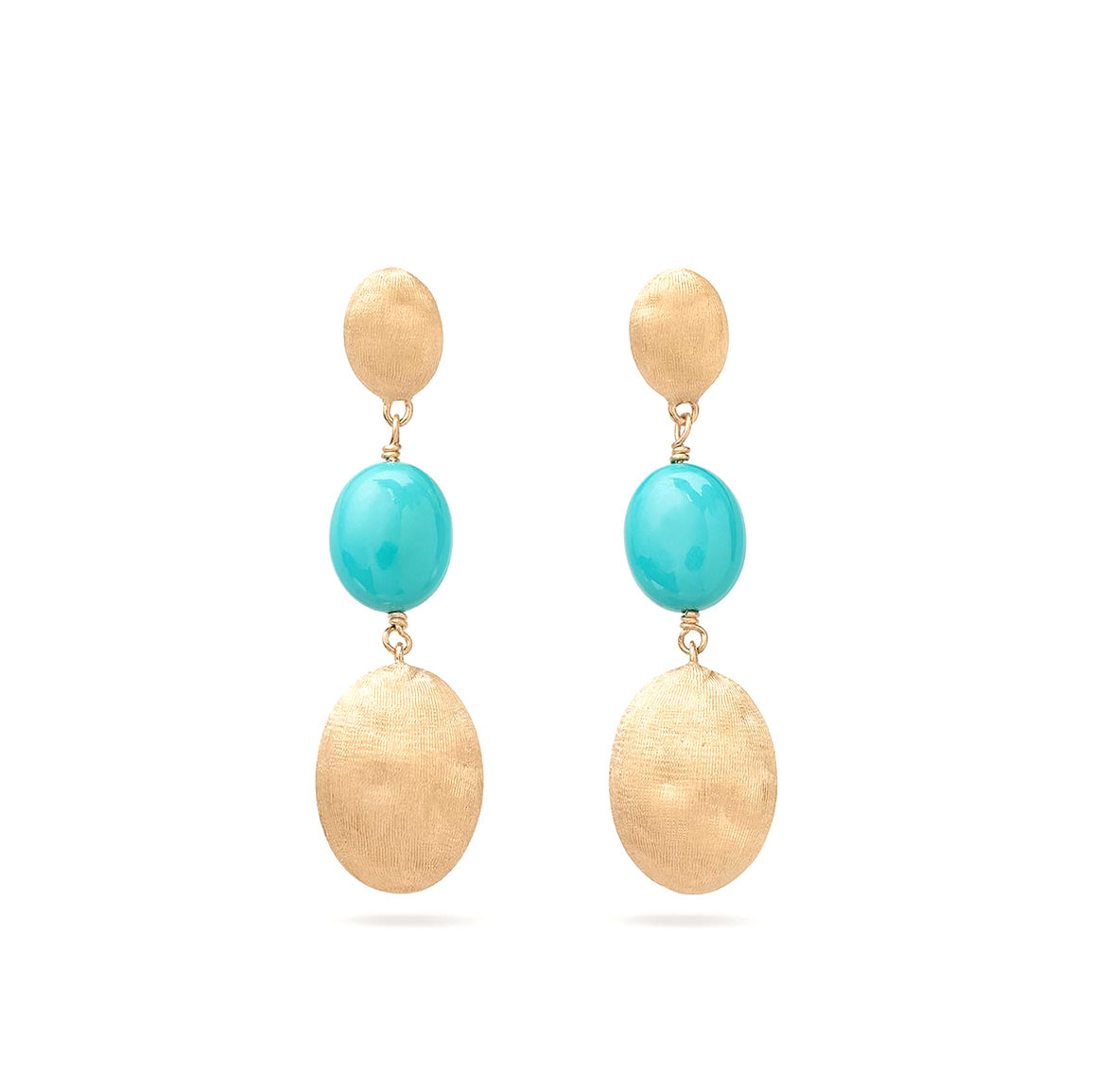 Marco Bicego 18K Yellow Gold Siviglia Turquoise Bead Earrings