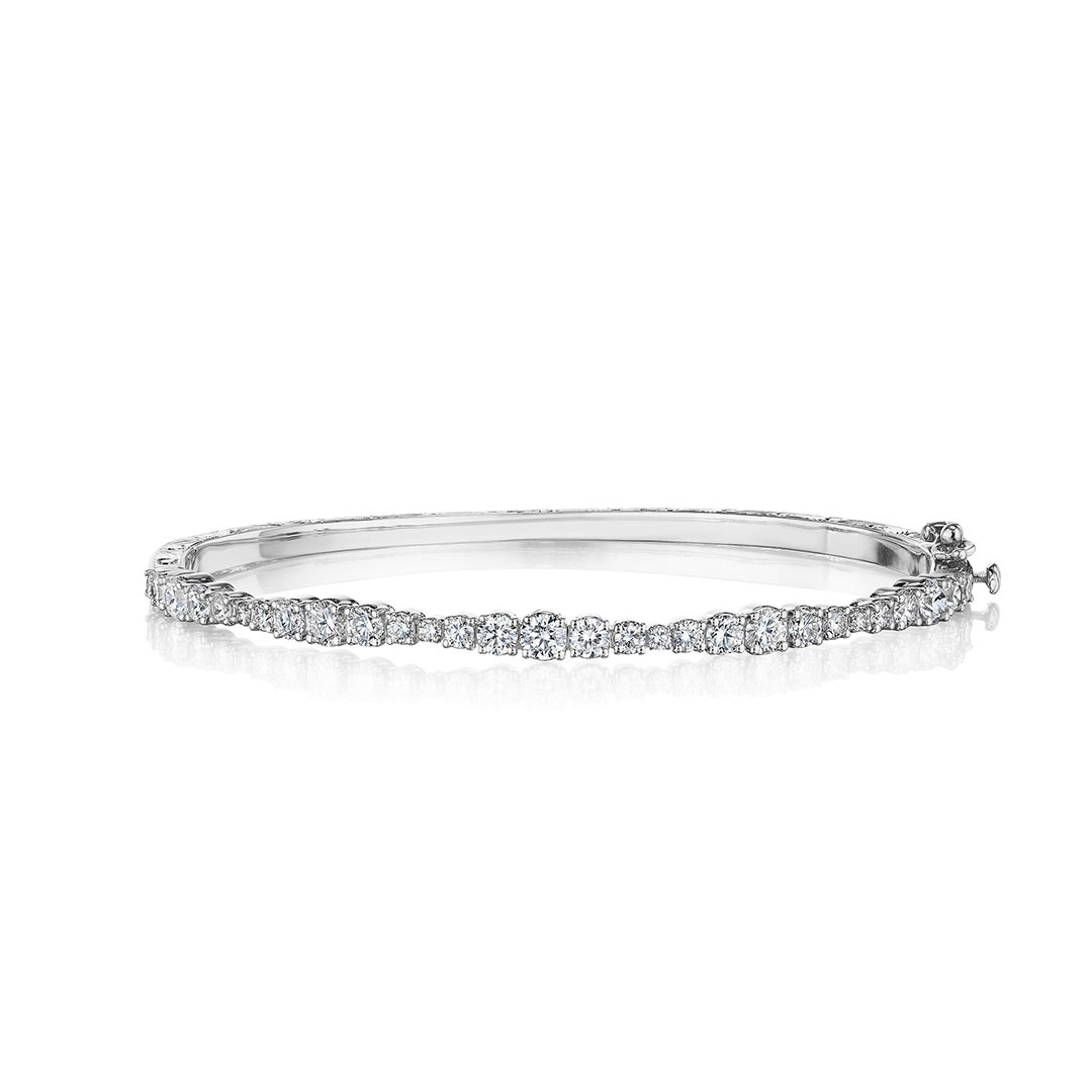 Penny Preville 18K White Gold Wave Bangle