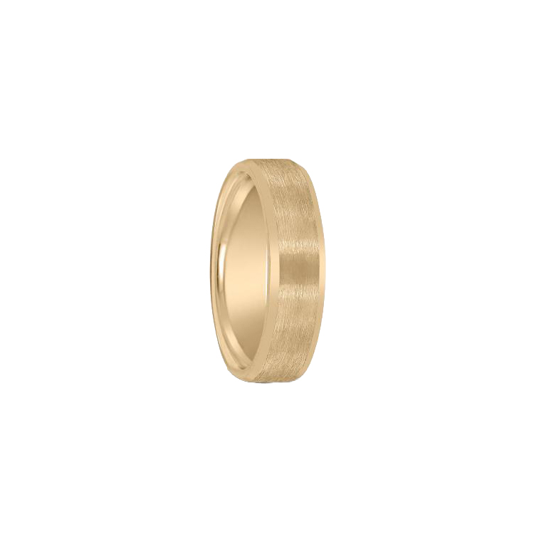 18K Yellow Gold 6mm Beveled Edge Band