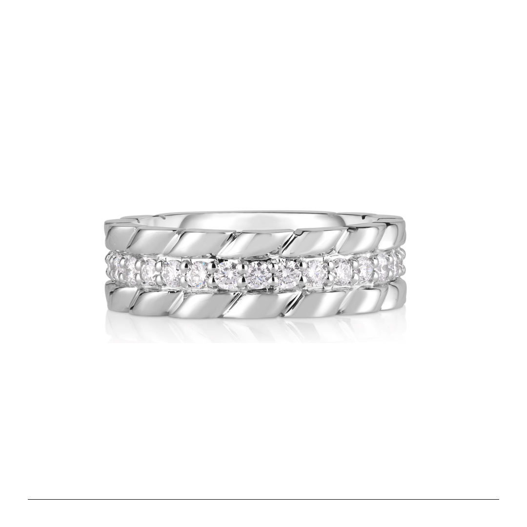 Roberto Coin 18K White Gold Siena Lucca Collection Diamond Ring