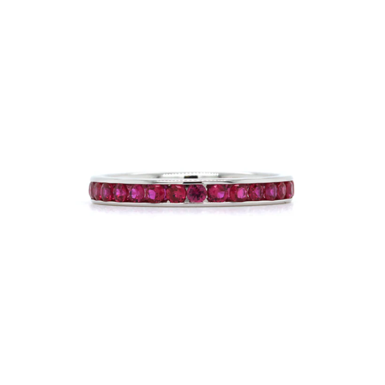 18K White Gold Ruby Eternity Band