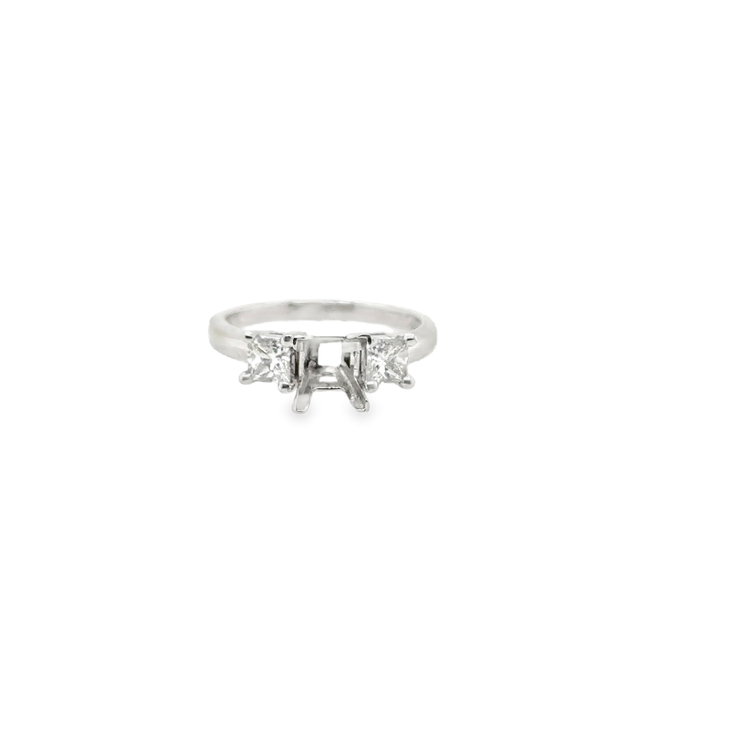 Platinum Diamond Three Stone Semi Mount - 9305PLT