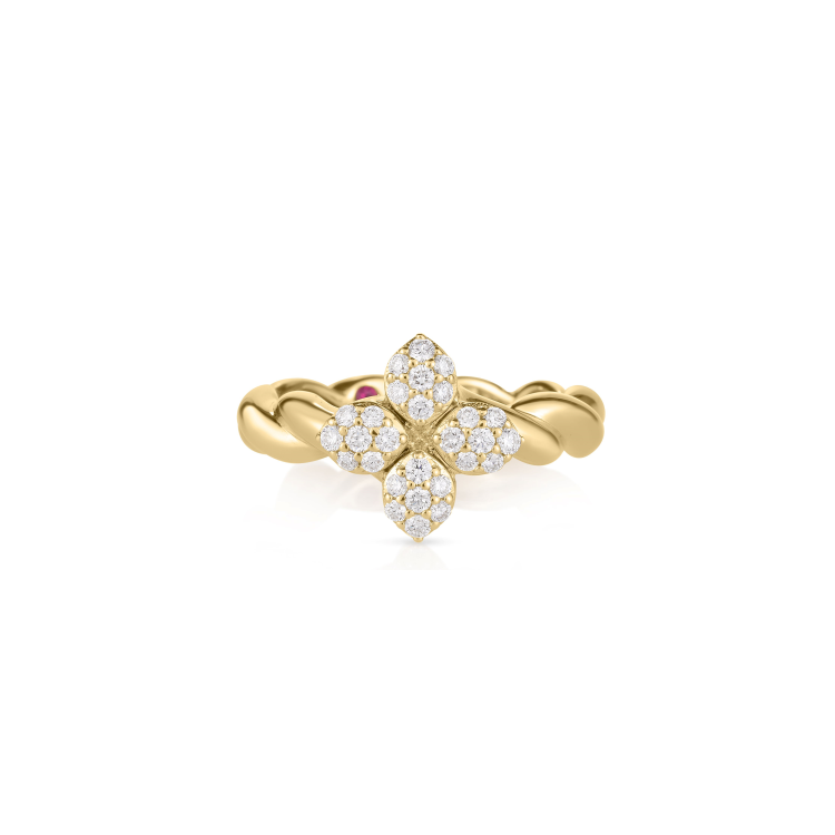 Roberto Coin 18K Yellow Gold Love in Verona Diamond Ring