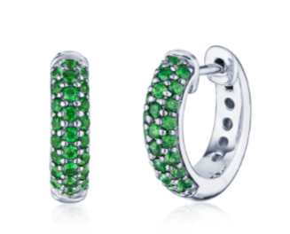 Kwiat 18K White Gold Moonlight Tsavorite Hoop Earrings - 6102