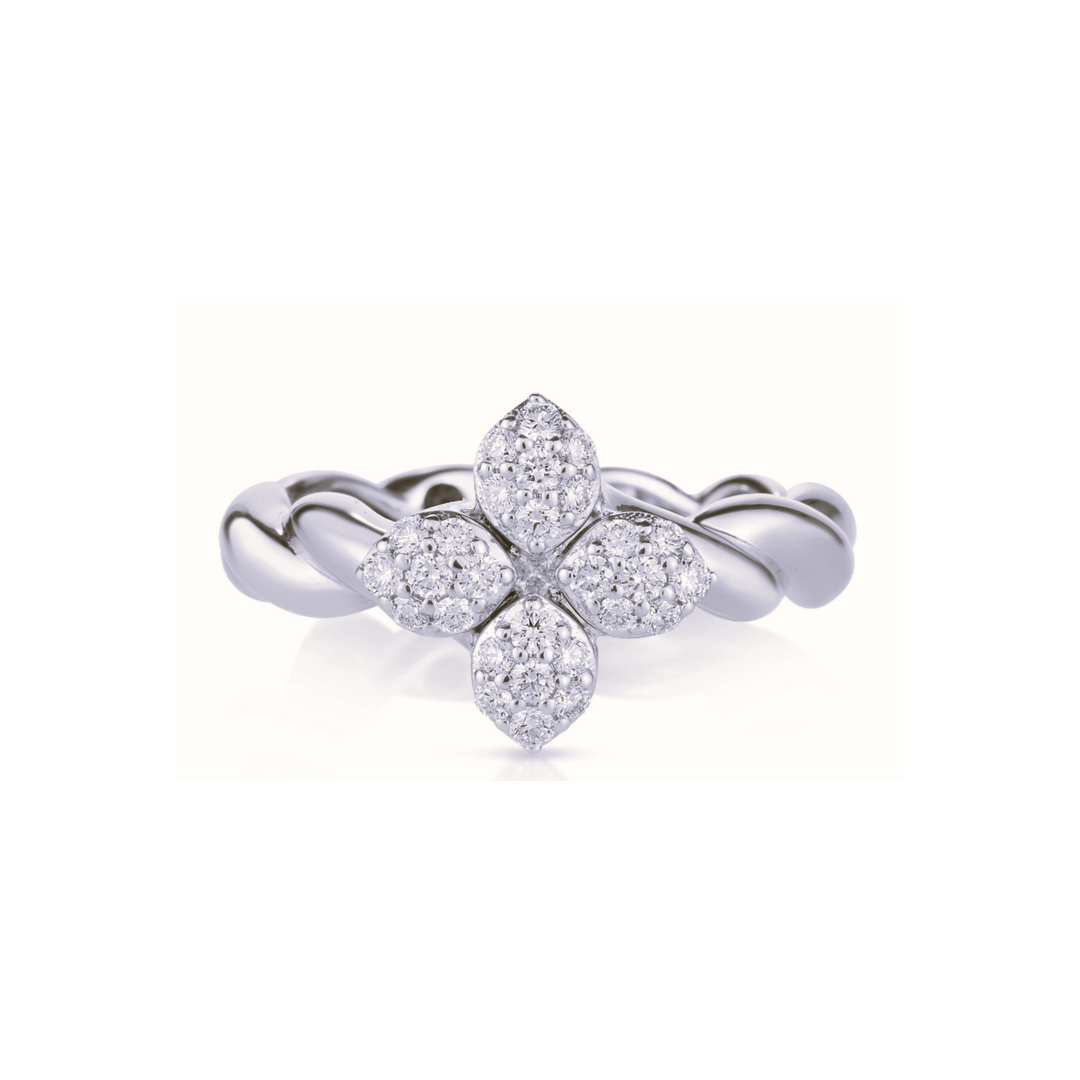 Roberto Coin 18K White Gold Love in Verona Diamond Ring