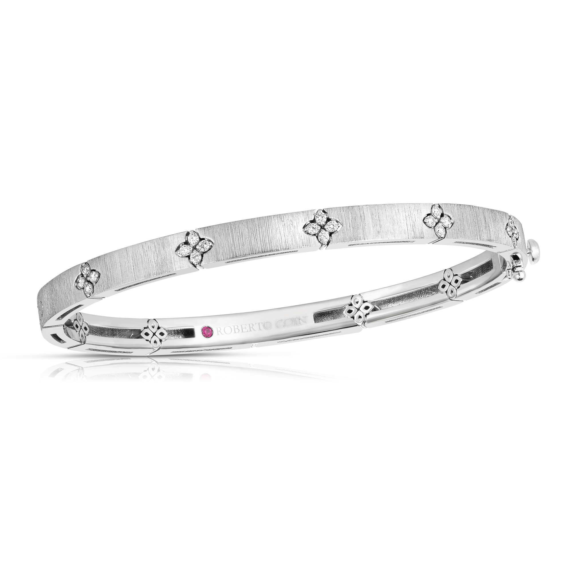 Roberto Coin 18K White Gold Love in Verona Diamond Bangle Bracelet