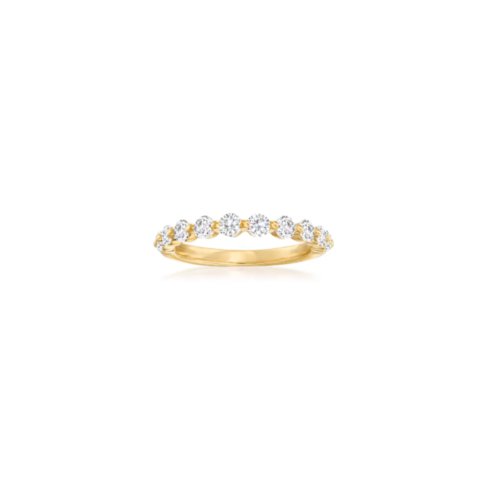 Henri Daussi 18K Yellow Gold Diamond Band - 2359