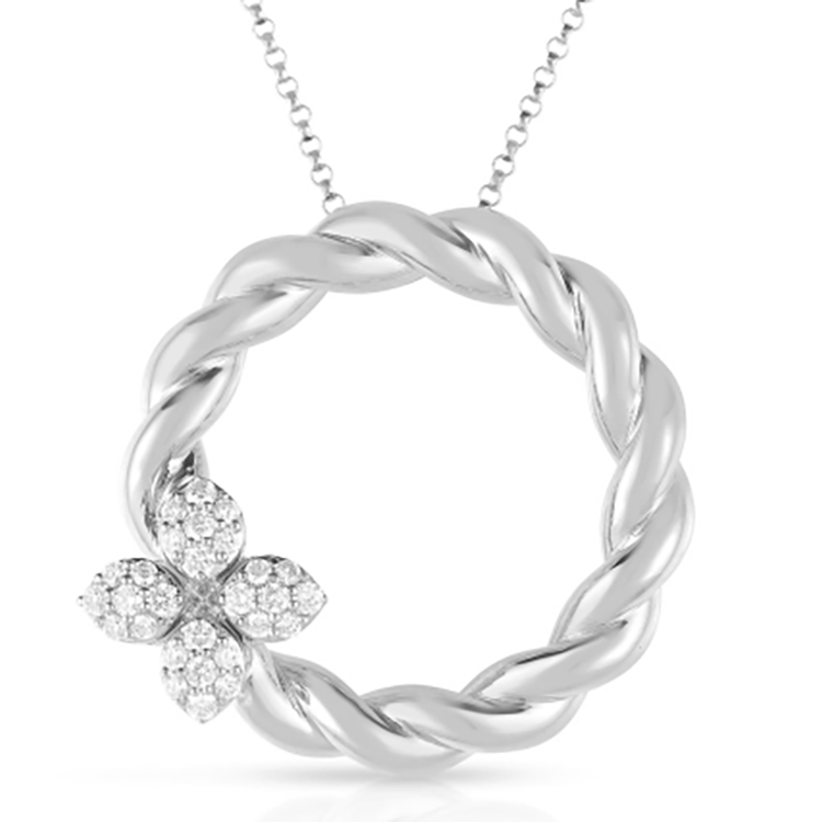 Roberto Coin 18K White Gold Love in Verona Diamond Pendant