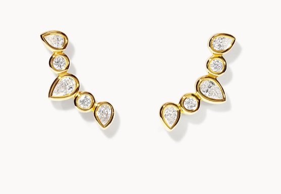 Tamara Comolli 18K Yellow Gold Diamond Crawler Earrings