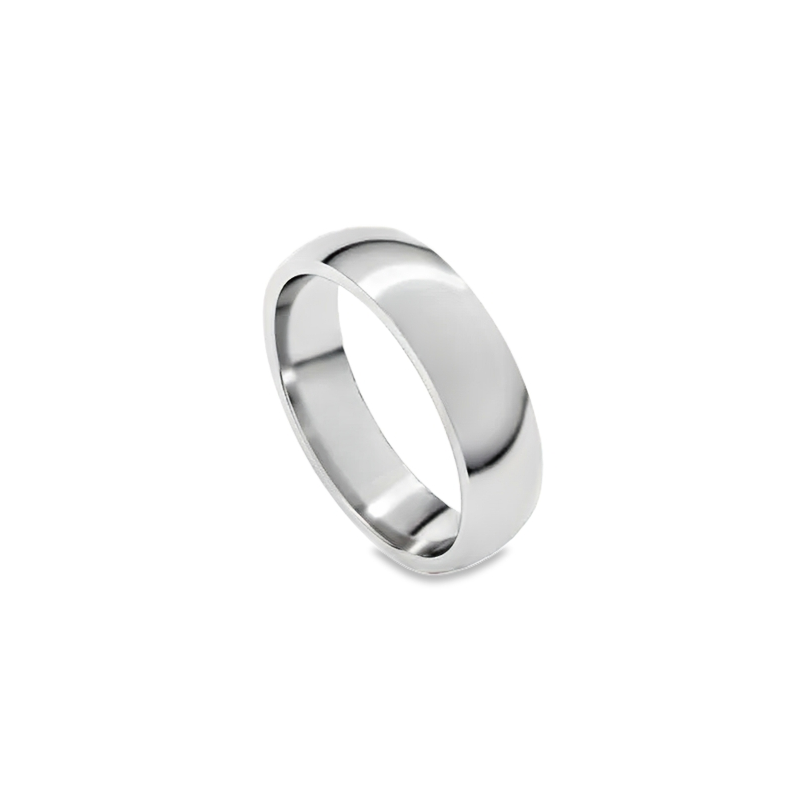 18K White Gold Wedding Band