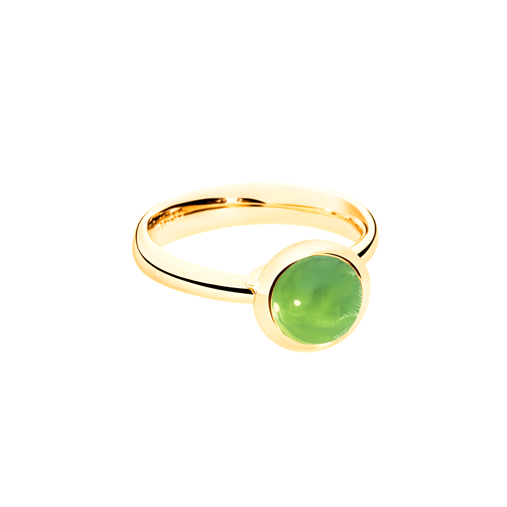 18K Yellow Gold Peridot Bouton Ring