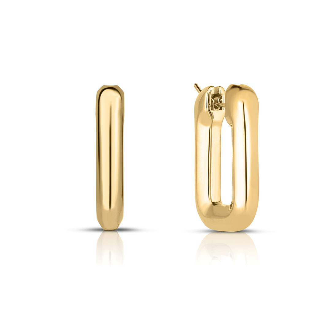 Roberto Coin 18K Yellow Gold Small Square Hoop Earrings - 190