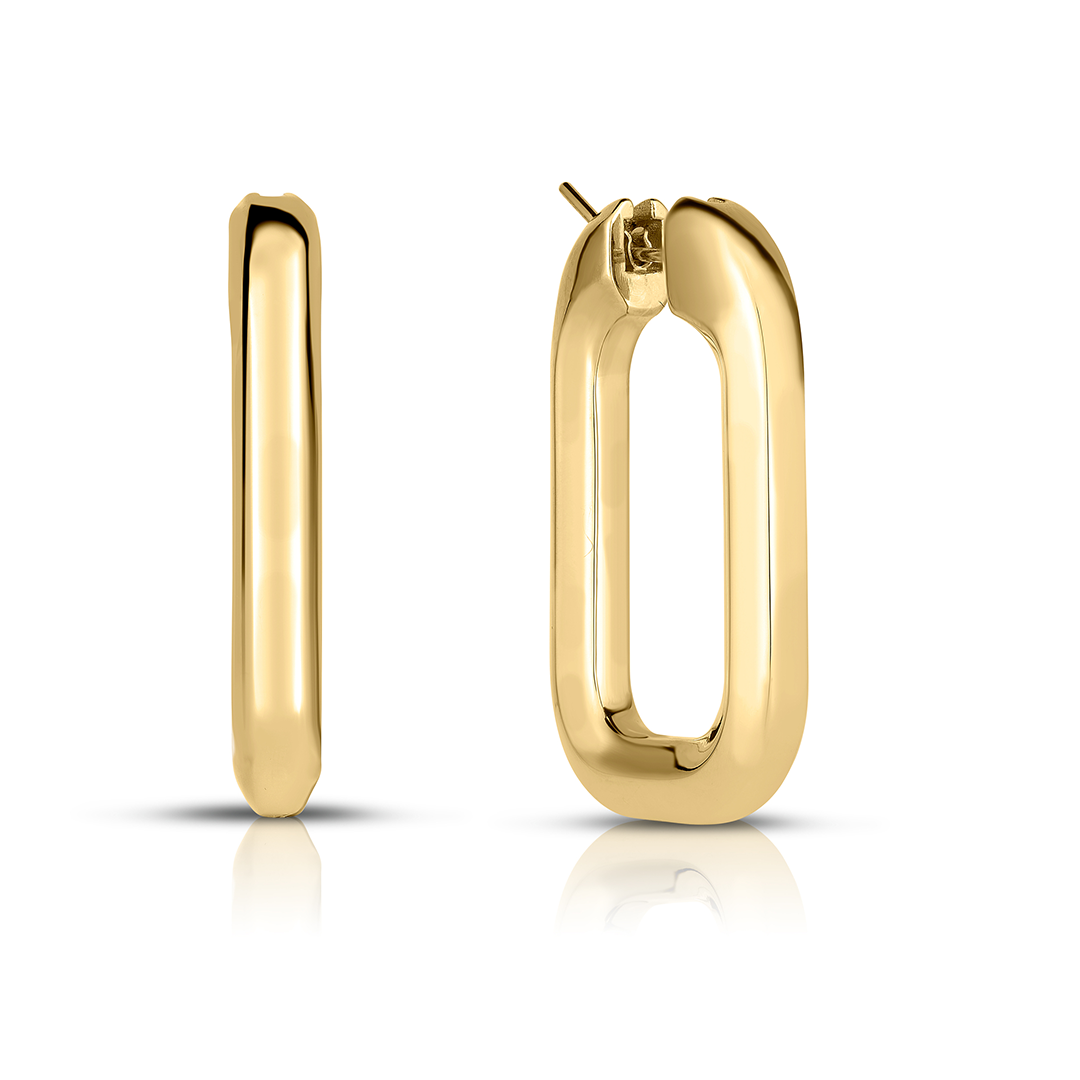 Roberto Coin 18K Yellow Gold Medium Square Hoop Earrings
