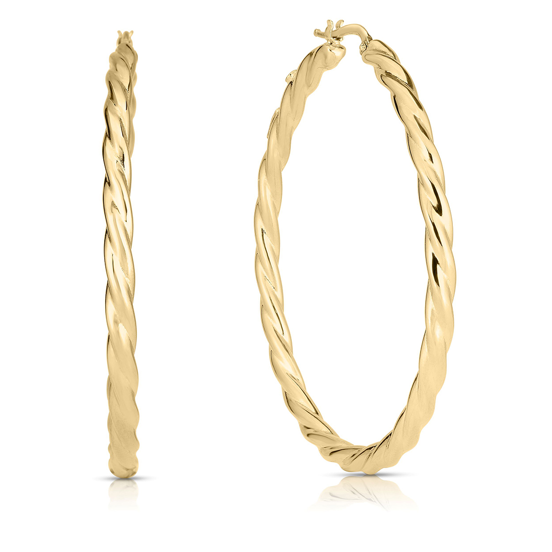 Roberto Coin 18K Yellow Gold Twisted Braid Hoop Earrings