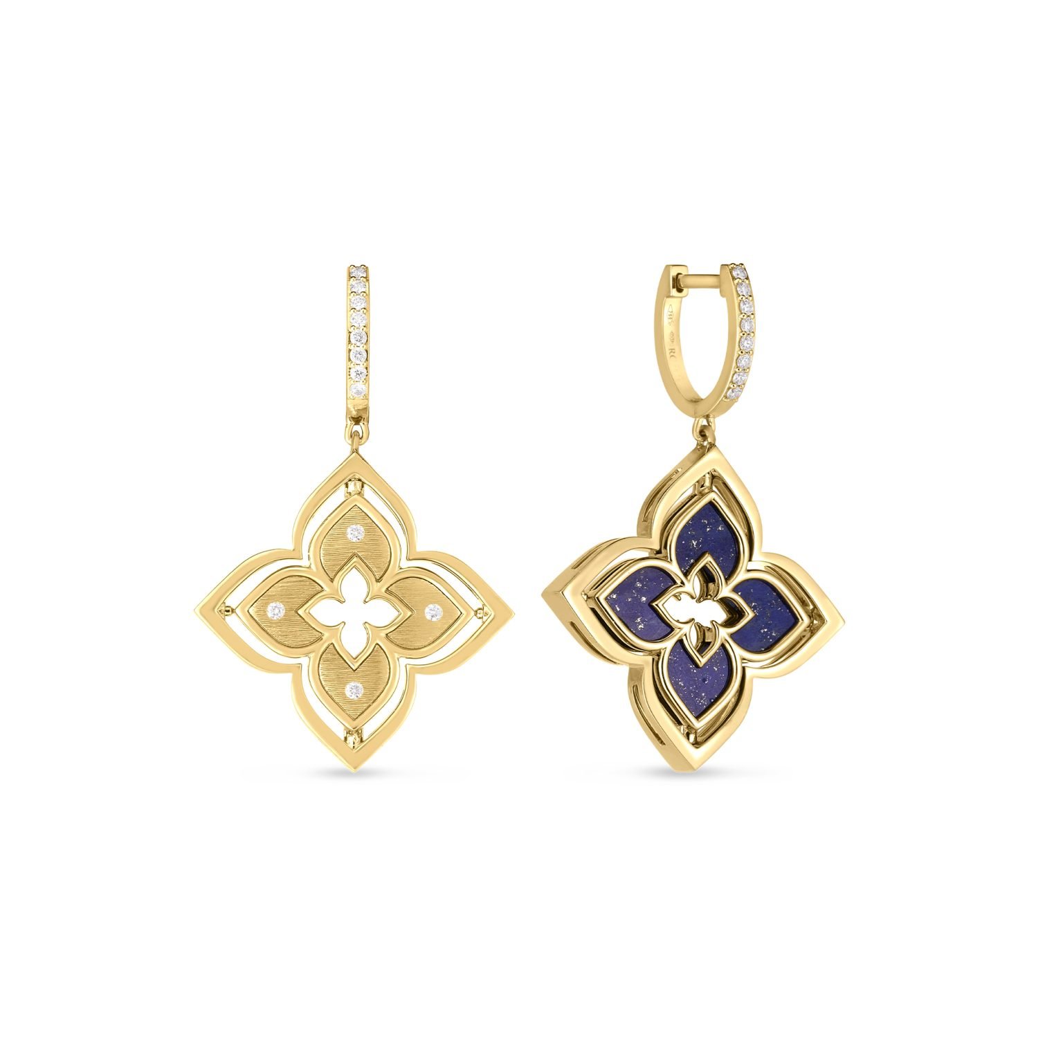 Roberto Coin 18K Yellow Gold Diamond and Blue Lapis Earrings