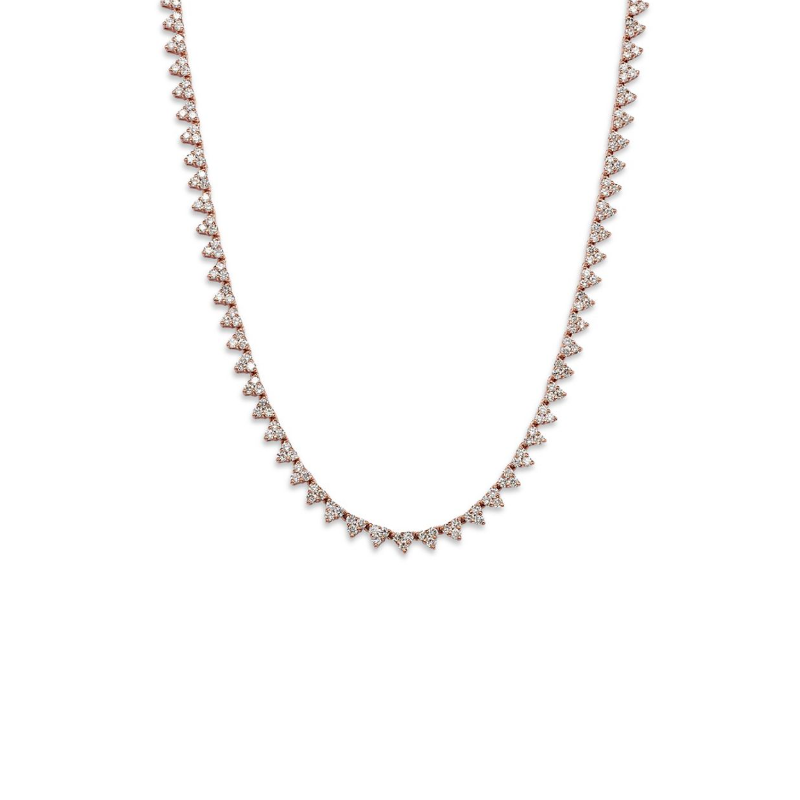 14K Rose Gold Diamond Cluster Necklace - N726-2000-R
