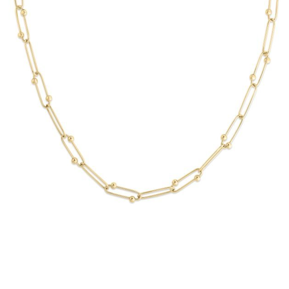 Roberto Coin 18K Yellow Gold Designer Paperclip Sphere Link Chain