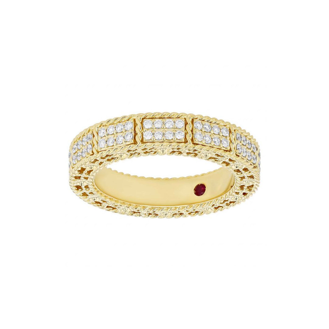 Roberto Coin 18K Yellow Gold Mosaic Diamond Band