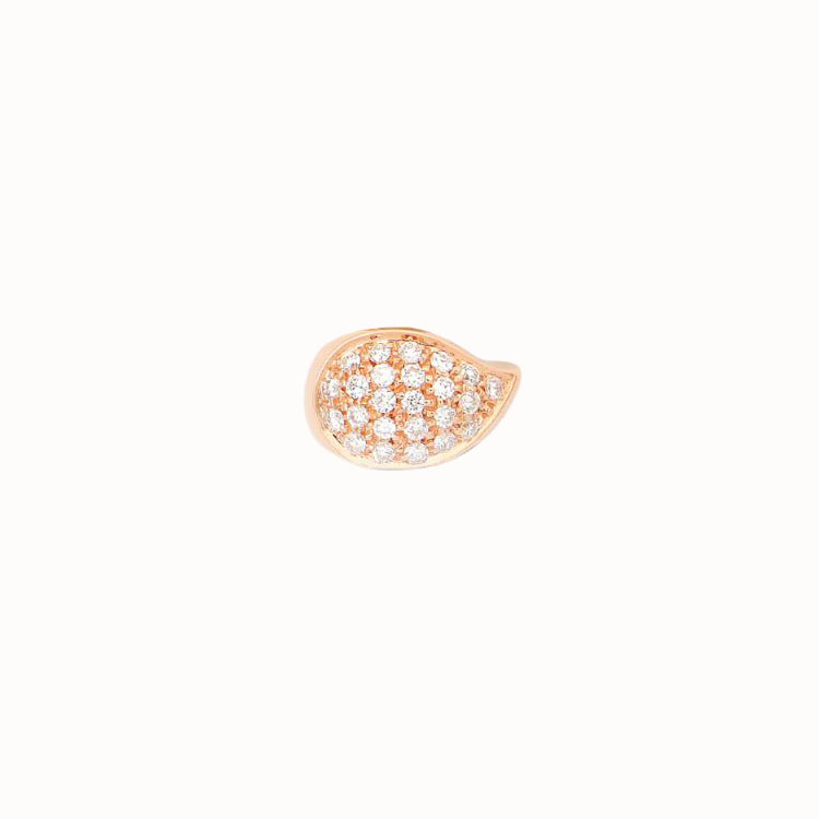 Tamara Comolli 18K Rose Gold Diamond Leather Cord Drop Clasp