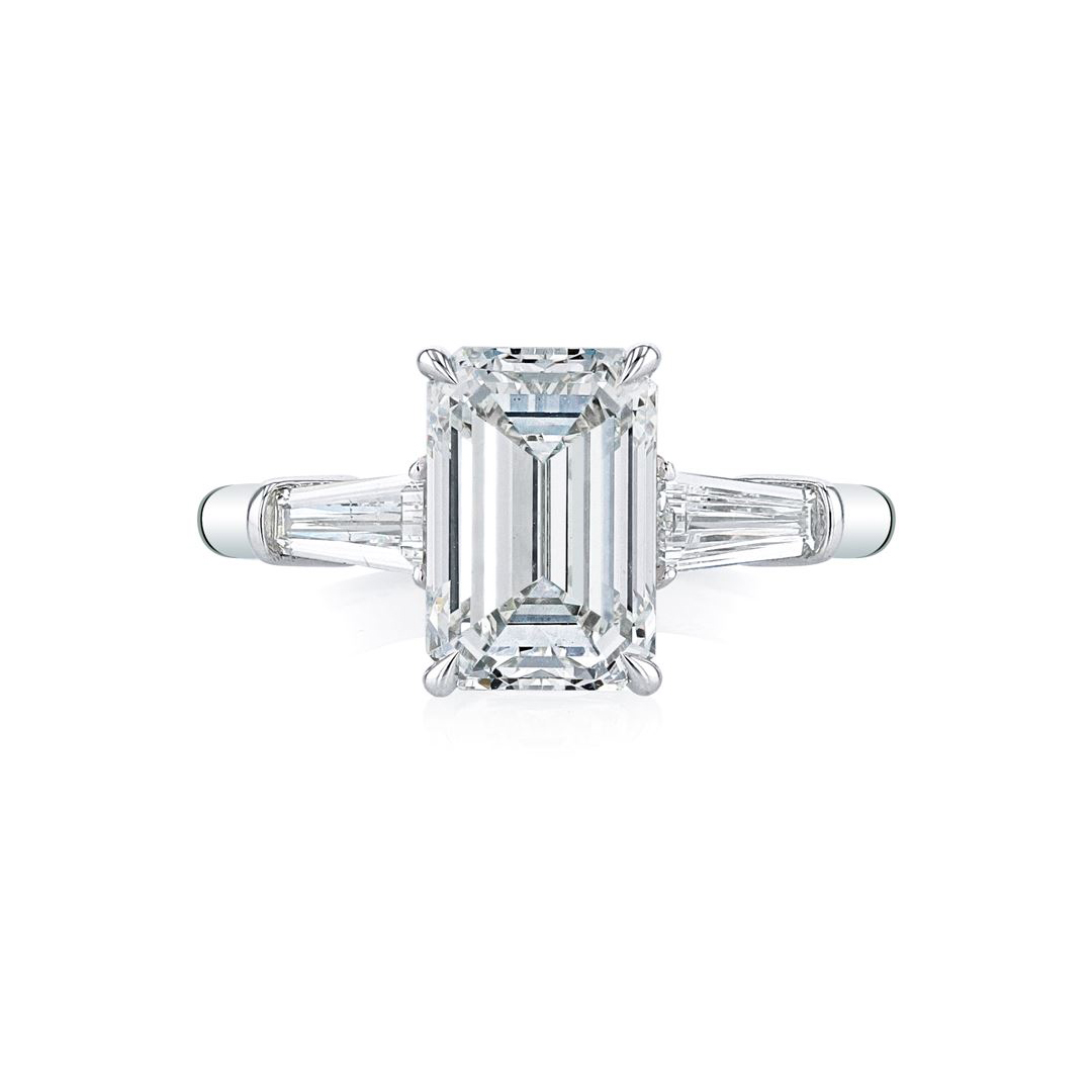 Platinum Three Stone Diamond Ring - JSM301