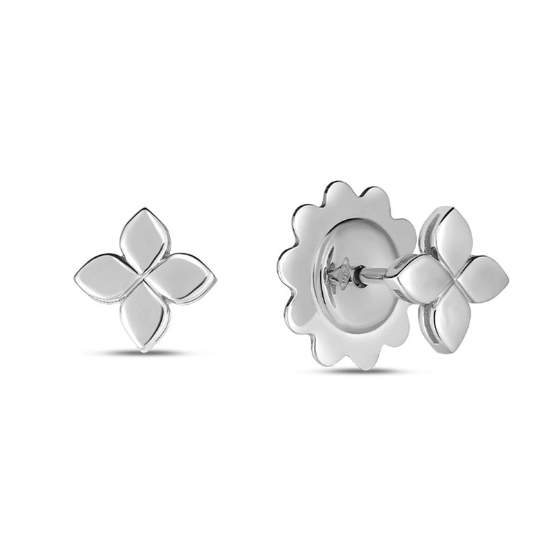 Roberto Coin 18K White Gold Flower Earrings