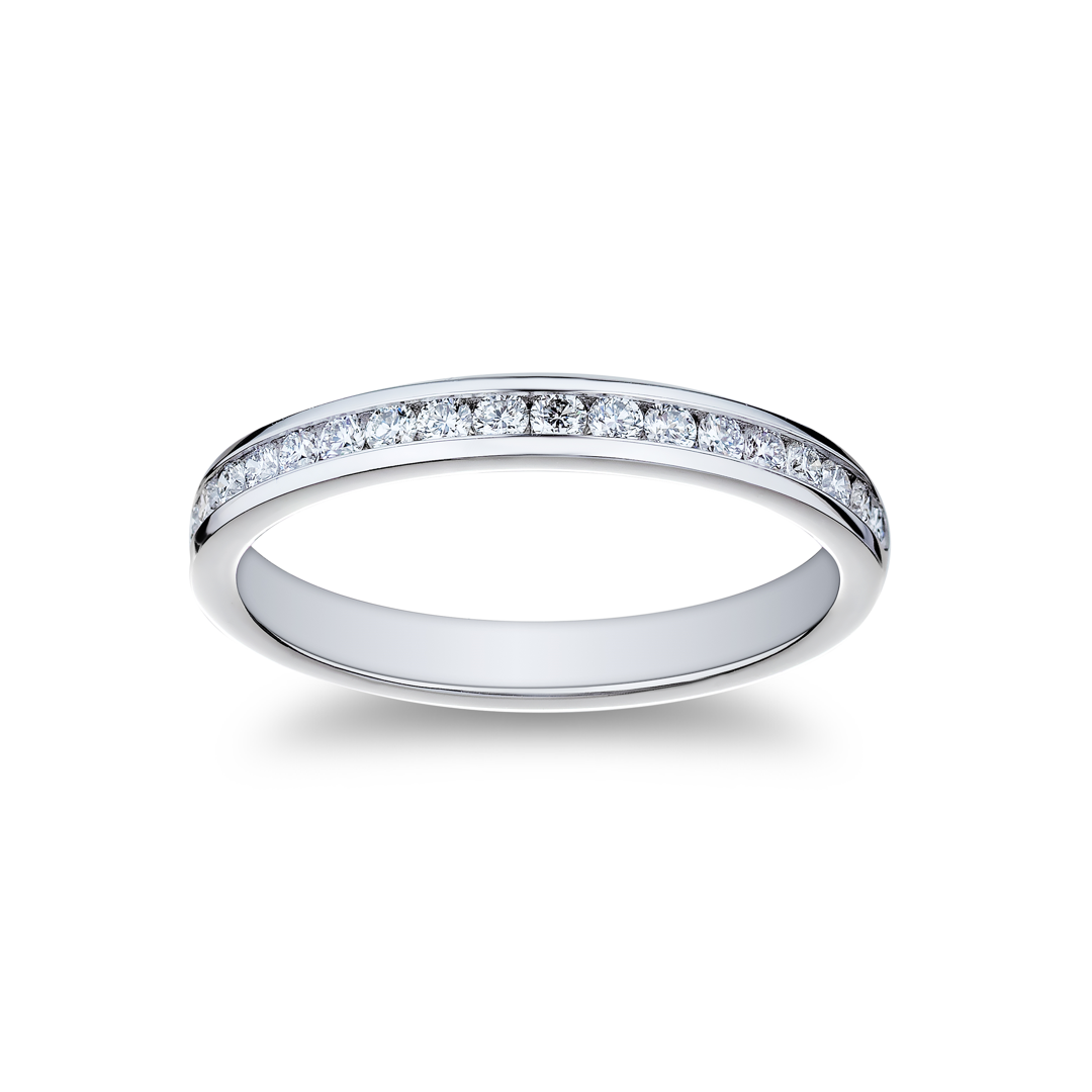 18K White Gold Diamond Band
