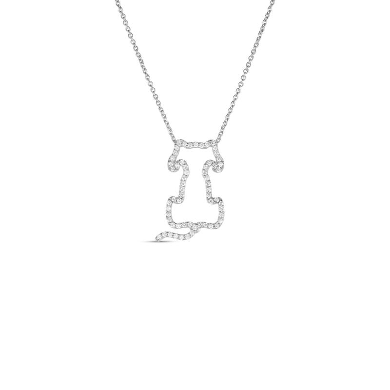 Roberto Coin 18K White Gold Diamond Dog Necklace