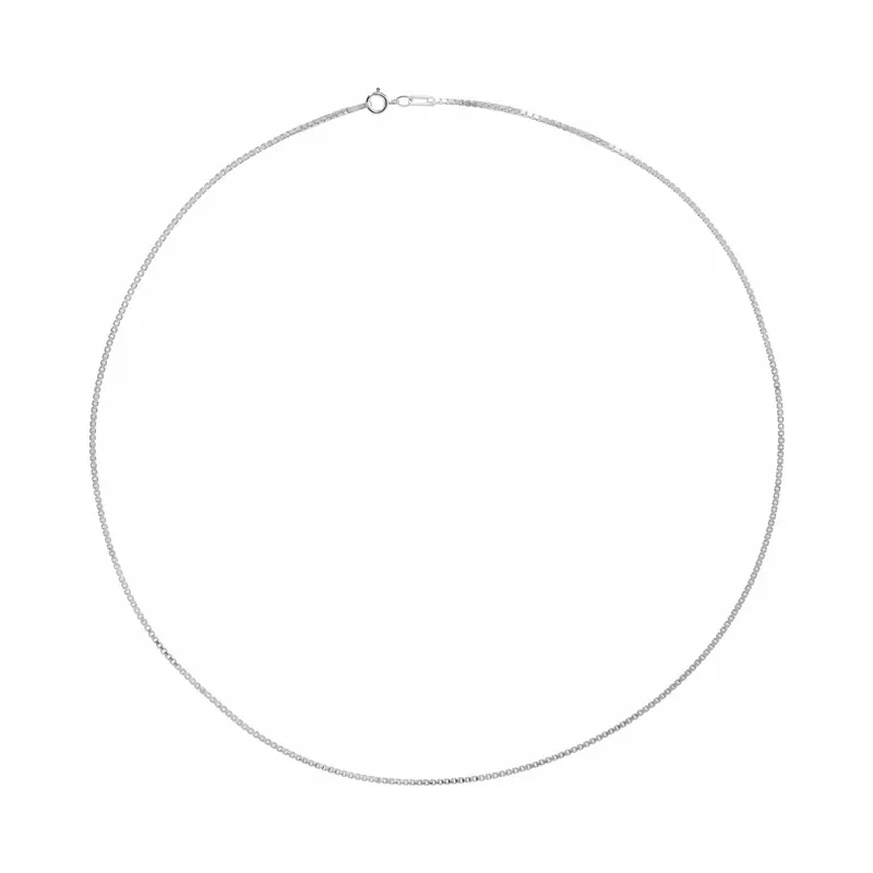 14K White Gold Diamond Cut Box Chain