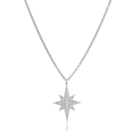 Roberto Coin 18K White Gold Princess Star Diamond Star Pendant Necklace - 8883575AW15X