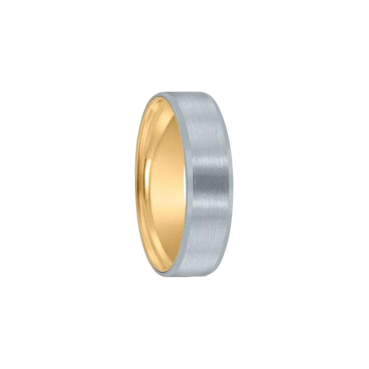 18K Yellow Gold and Platinum 7mm Band