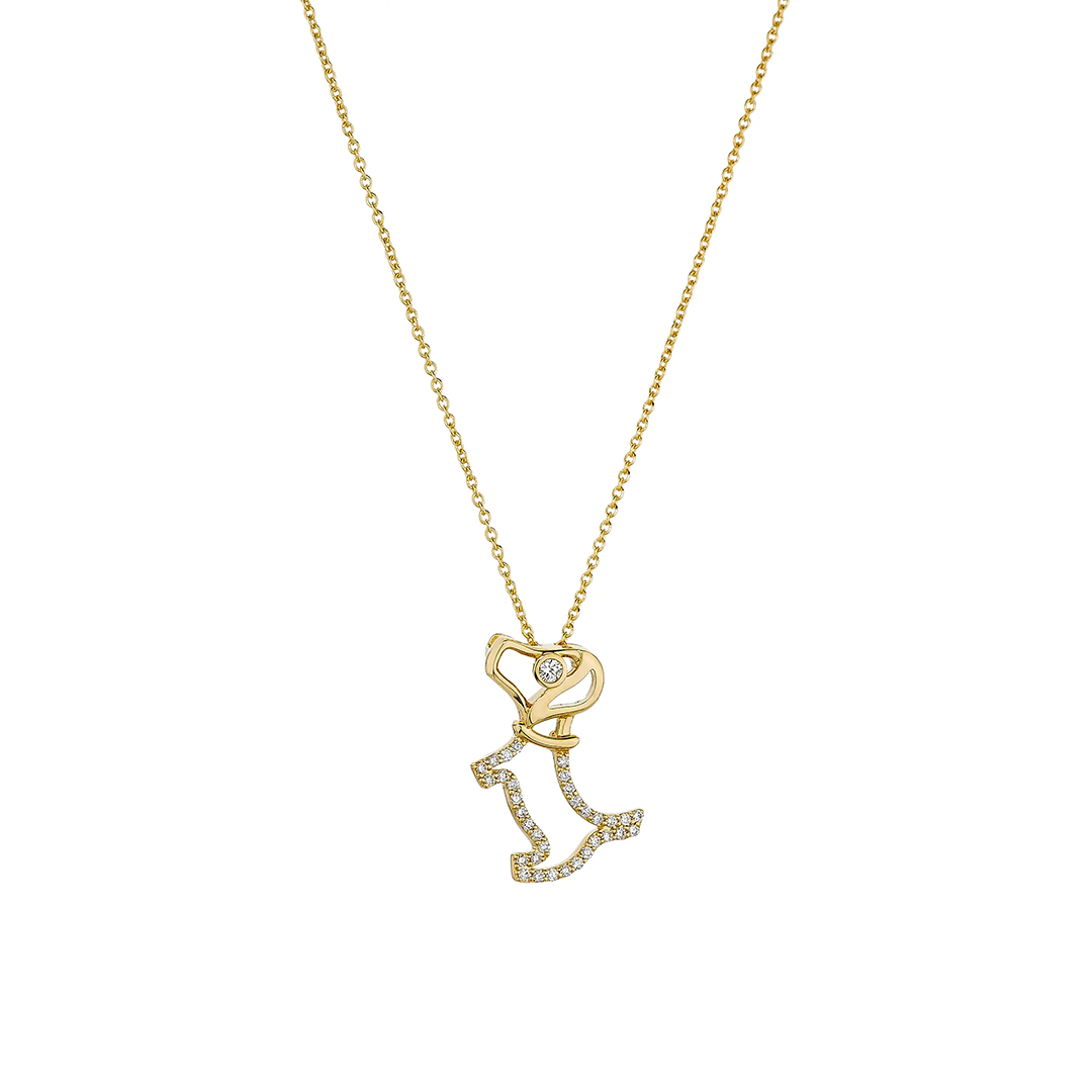 Roberto Coin 18K Yellow Gold Diamond Dog Pendant