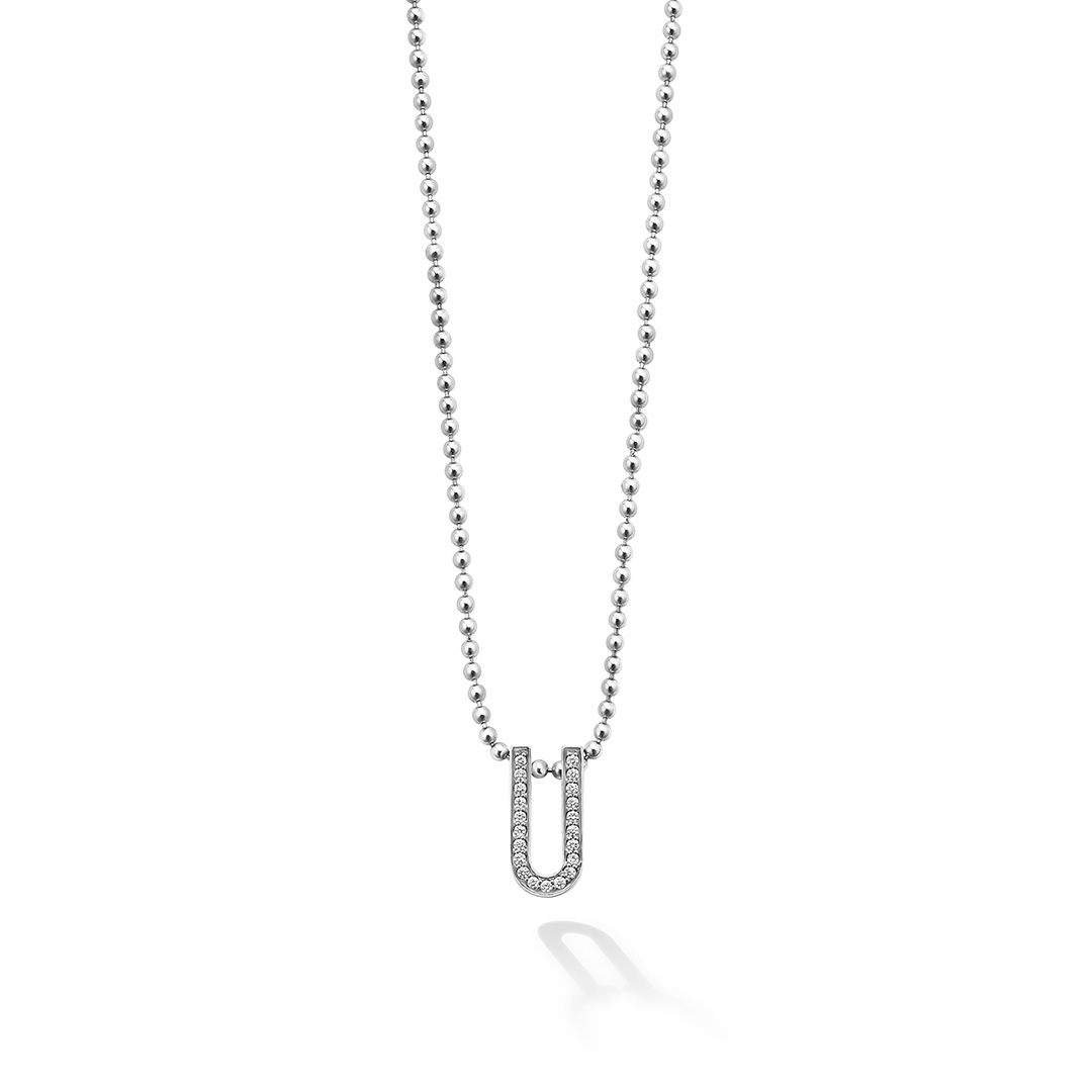 LAGOS Sterling Silver Caviar Spark Diamond Pendant Necklace
