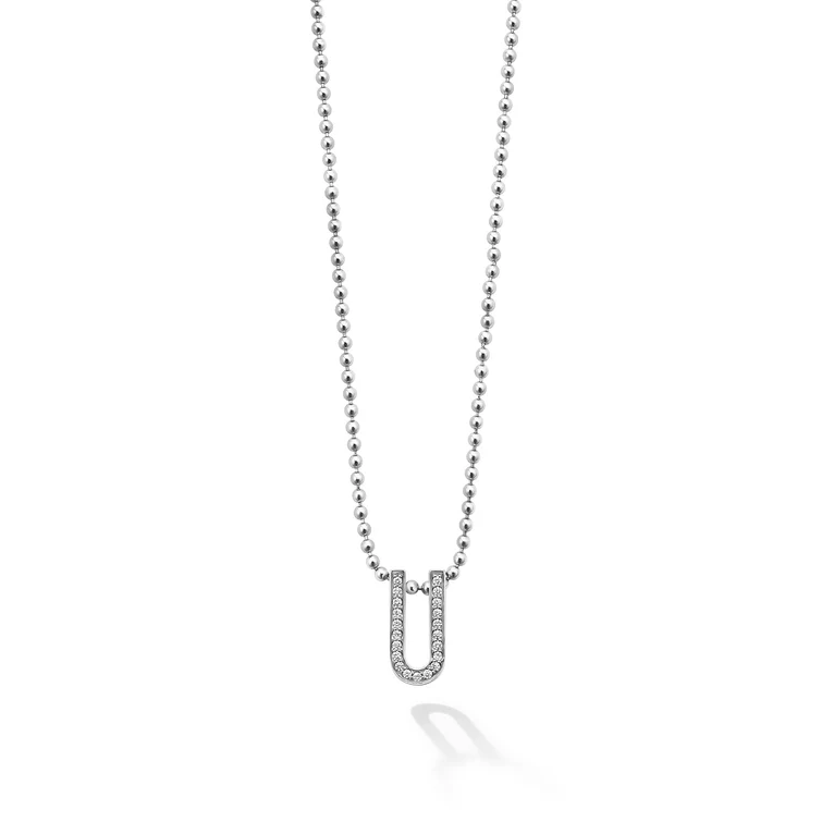 LAGOS Sterling Silver Caviar Spark Diamond Pendant Necklace - 302