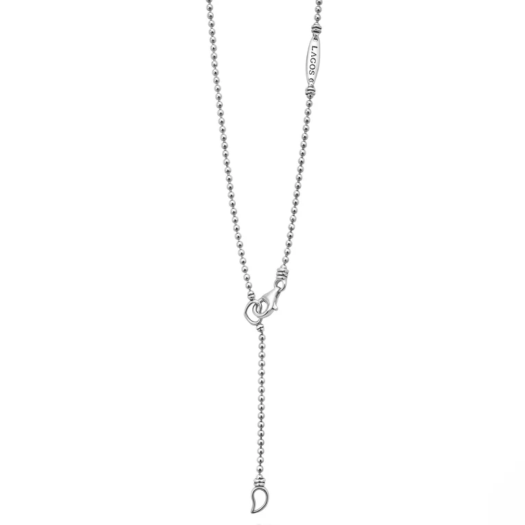 LAGOS Sterling Silver Caviar Spark Diamond Pendant Necklace