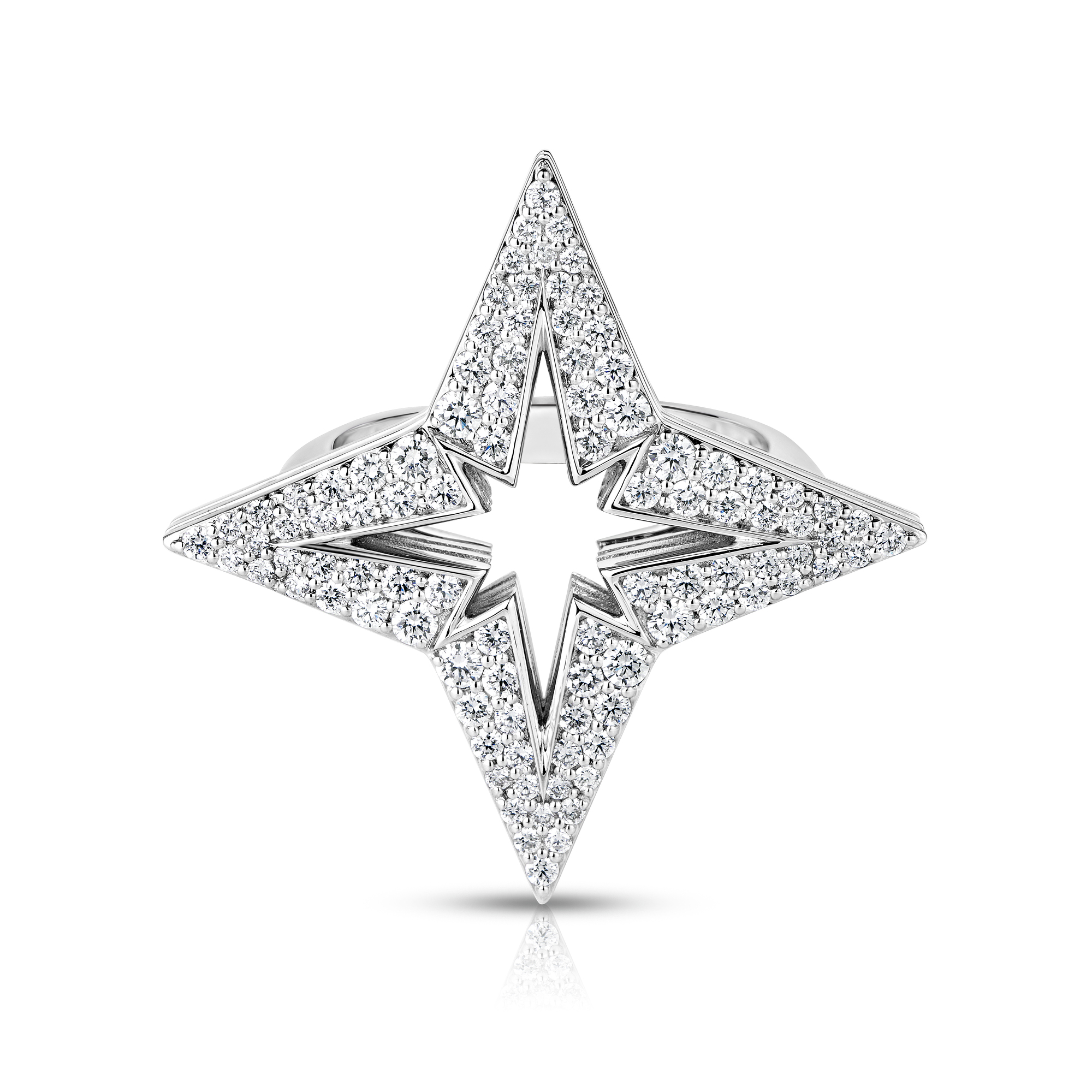 Roberto Coin 18K White Gold Diamond Star Ring