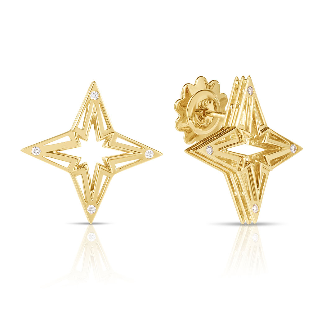 Roberto Coin 18K Yellow Gold Stardust Earrrings - 311