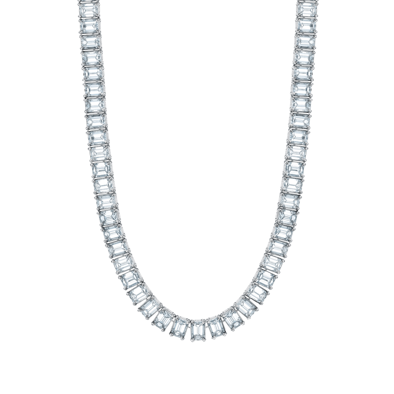18K White Gold Diamond Line Neckalce - FN355A8