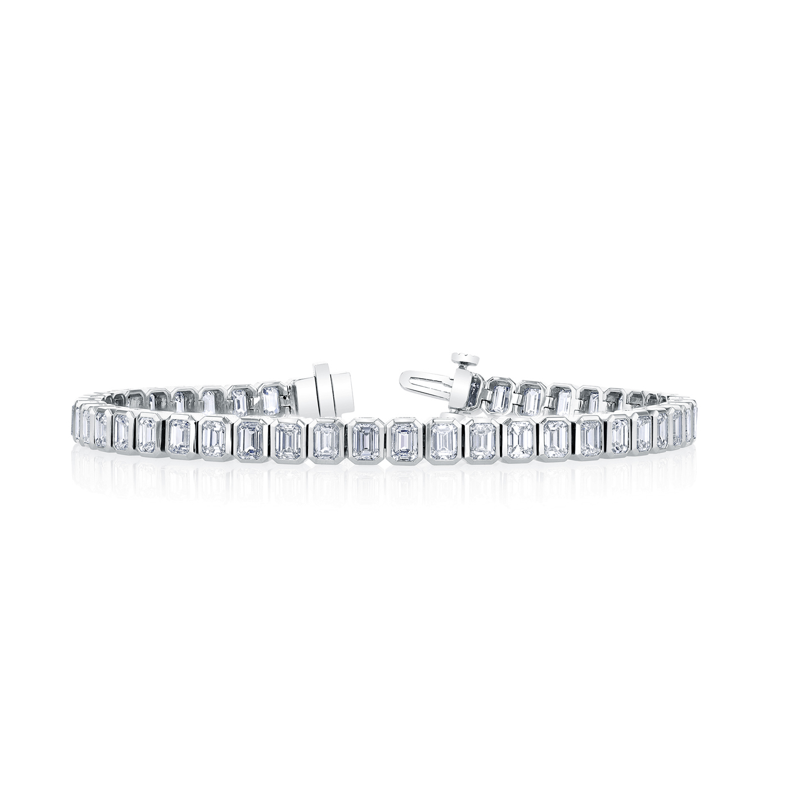 18K White Gold Diamond Tennis Bracelet - FB076A8