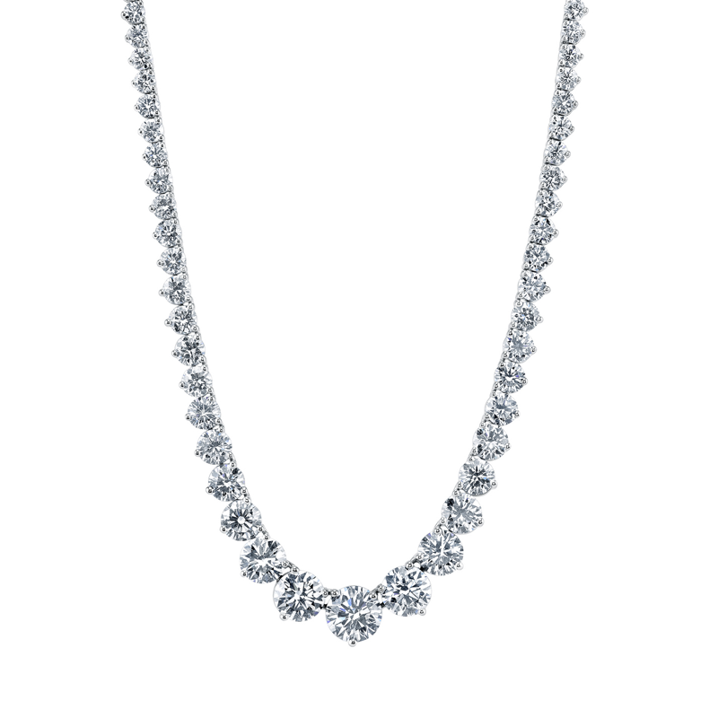 Platinum Diamond Riviera Necklace - FN313AP