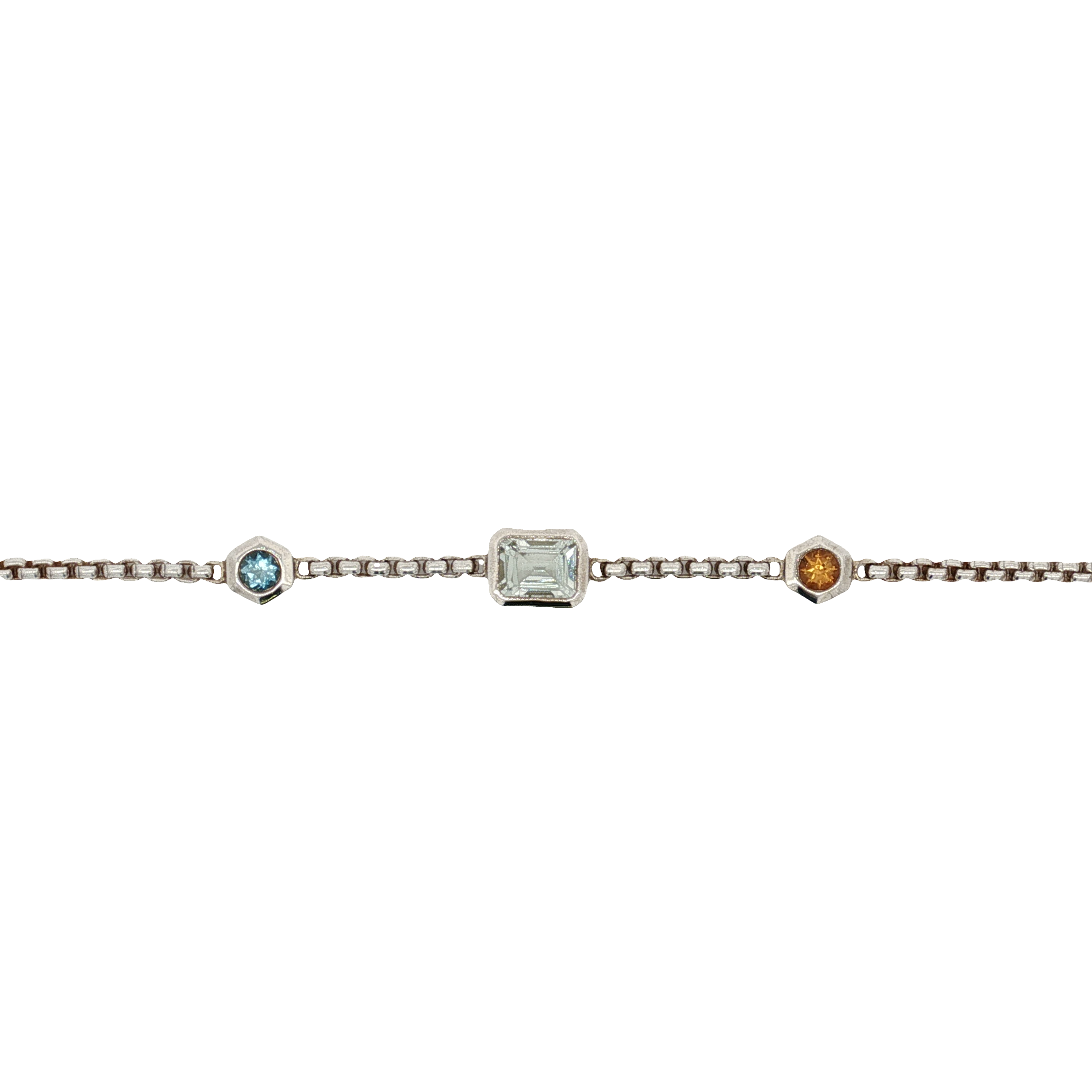 Sterling Silver Mixed Stone Bracelet - 10