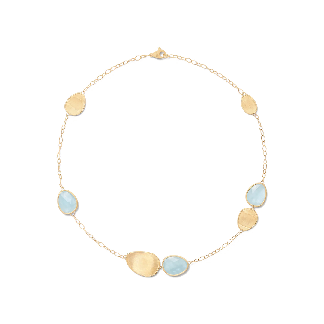 Marco Bicego 18K Yellow Gold Lunaria Aquamarine Necklace